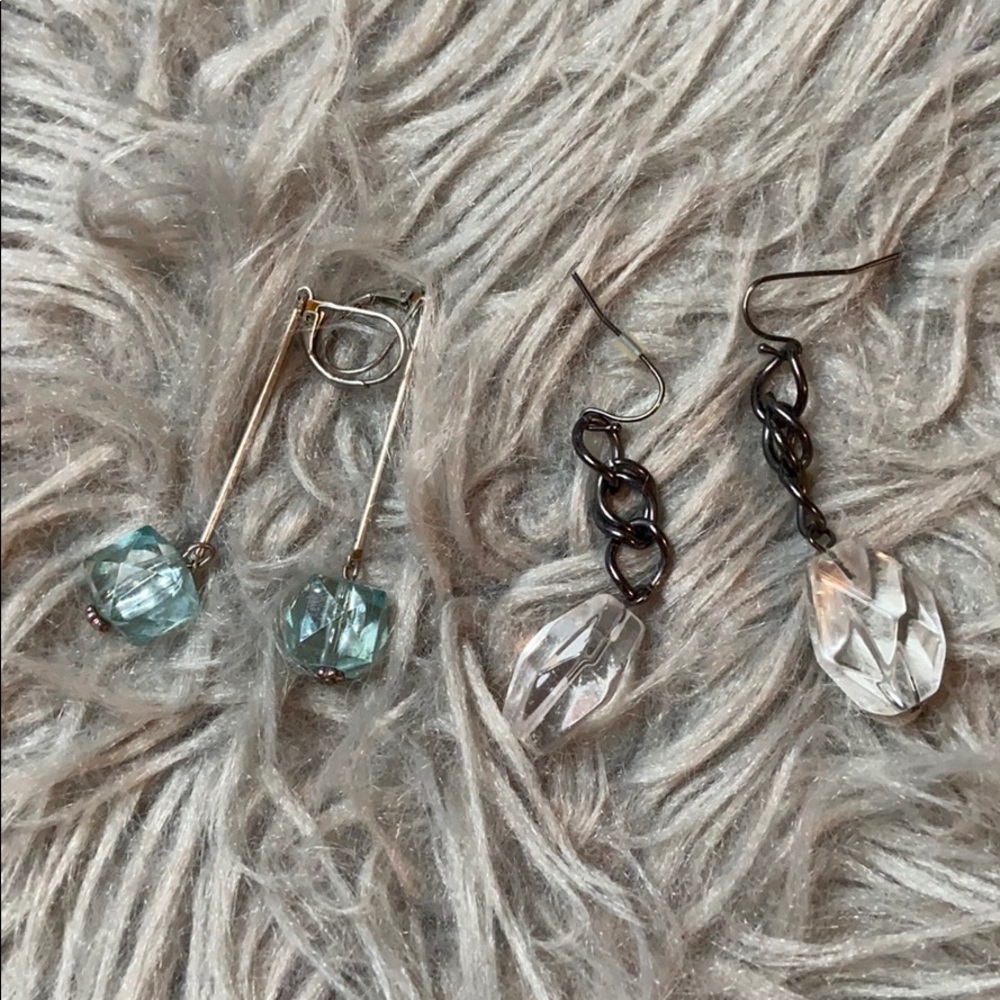 Vintage plastic crystal earrings